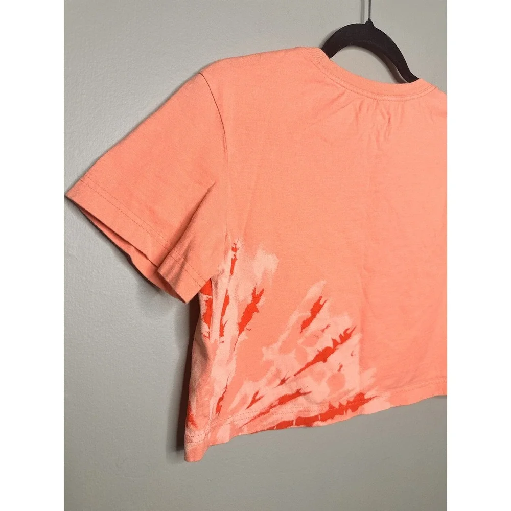 The nike tee crop top size XS t‎ shirt Peach short sleeve logo The Dye RARE